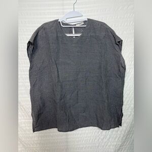 Eileen Fisher Women’s Puckered Organic Linen Square Boxy Fit gray Top size Large